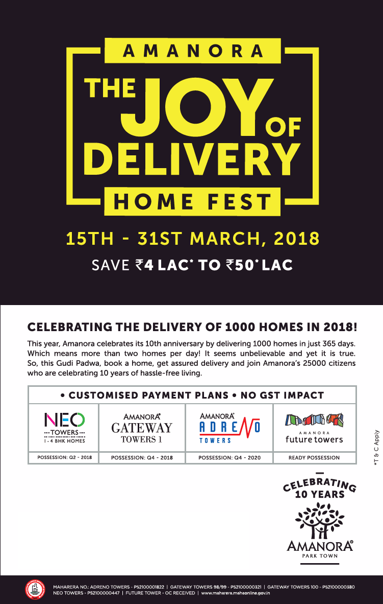 Amanora Home Fest - Celebrating the joy of delivering 1000 homes in 2018 Update